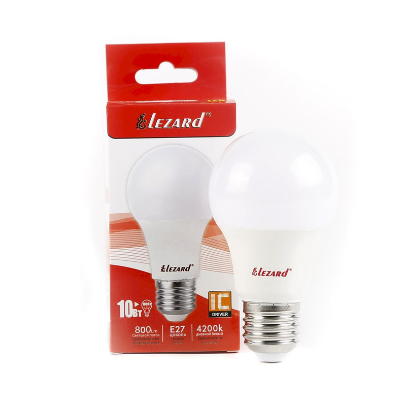 Лампа світлодіодна Lezard LED GLOB A60 10Вт, E27, 800K (442-A60-2710)